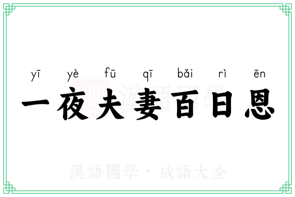 一夜夫妻百日恩 一夜夫妻百日恩