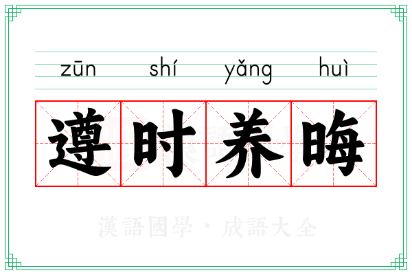 遵时养晦 遵时养晦