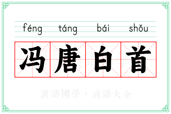 冯唐白首 冯唐白首