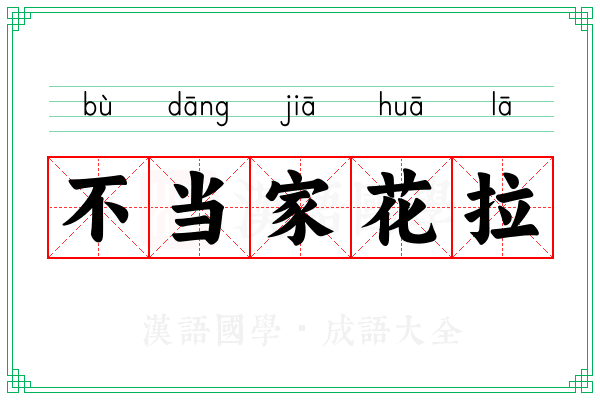 不当家花拉 不当家花拉